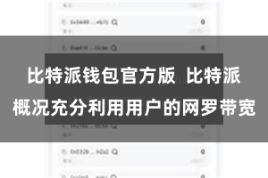 比特派钱包官方版  比特派概况充分利用用户的网罗带宽